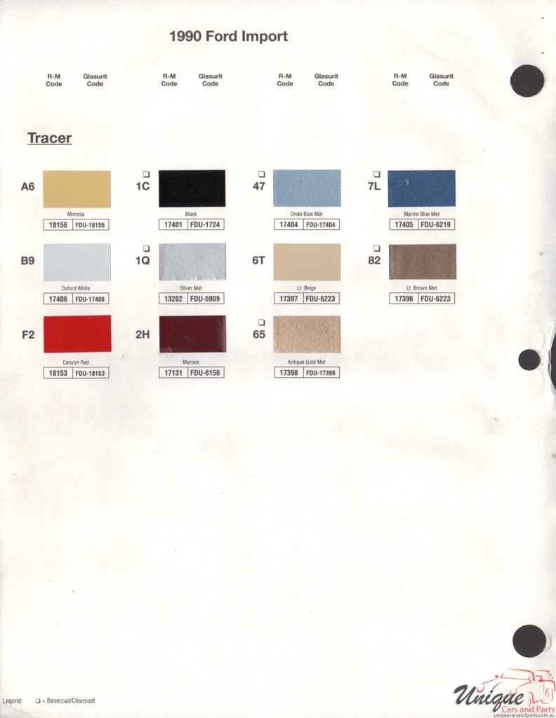 1990 Ford Paint Charts Import Rinshed-Mason 2